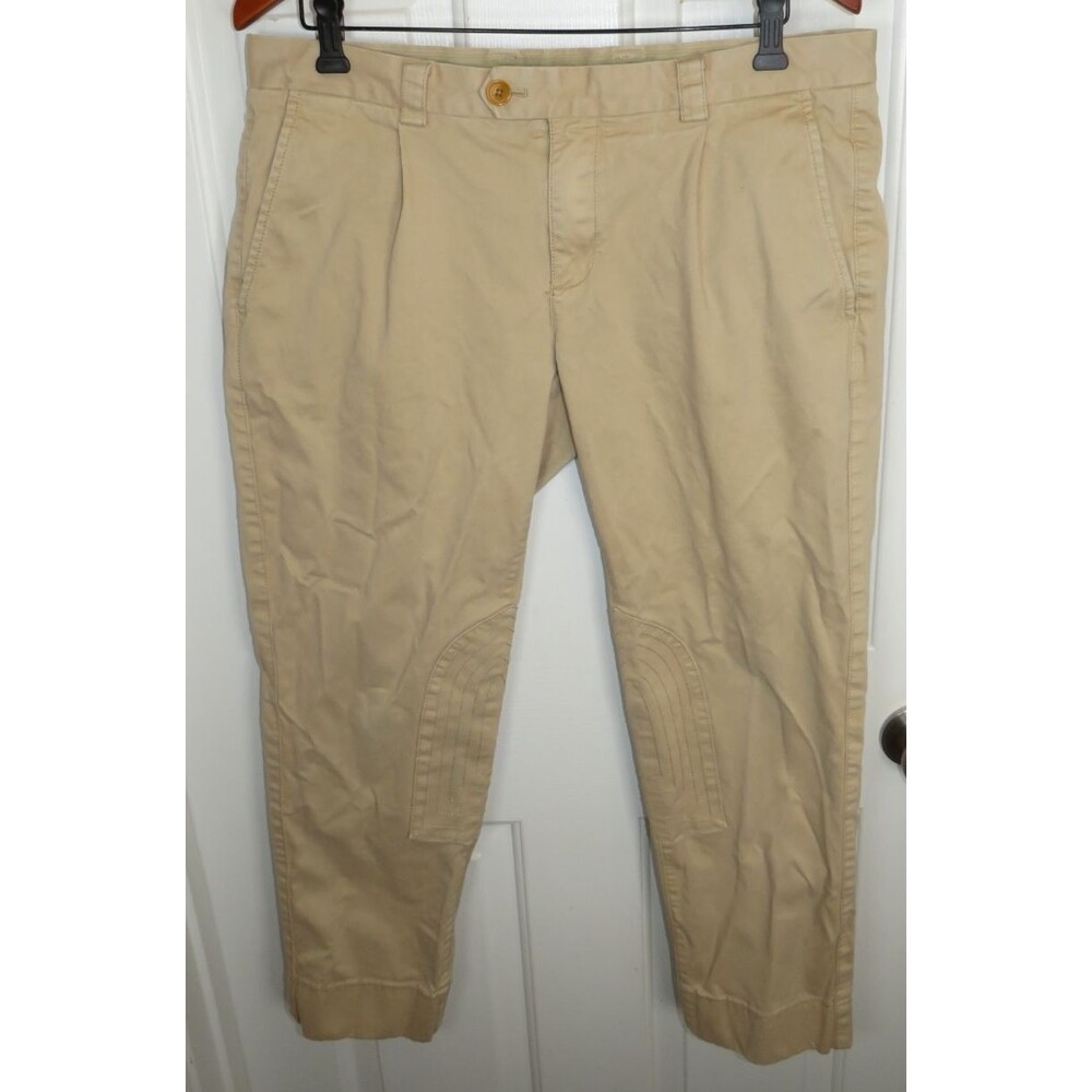 Brooks Brothers Jodhpur Riding Equestrian Breeches Pleated Khaki Pants 35x30**
